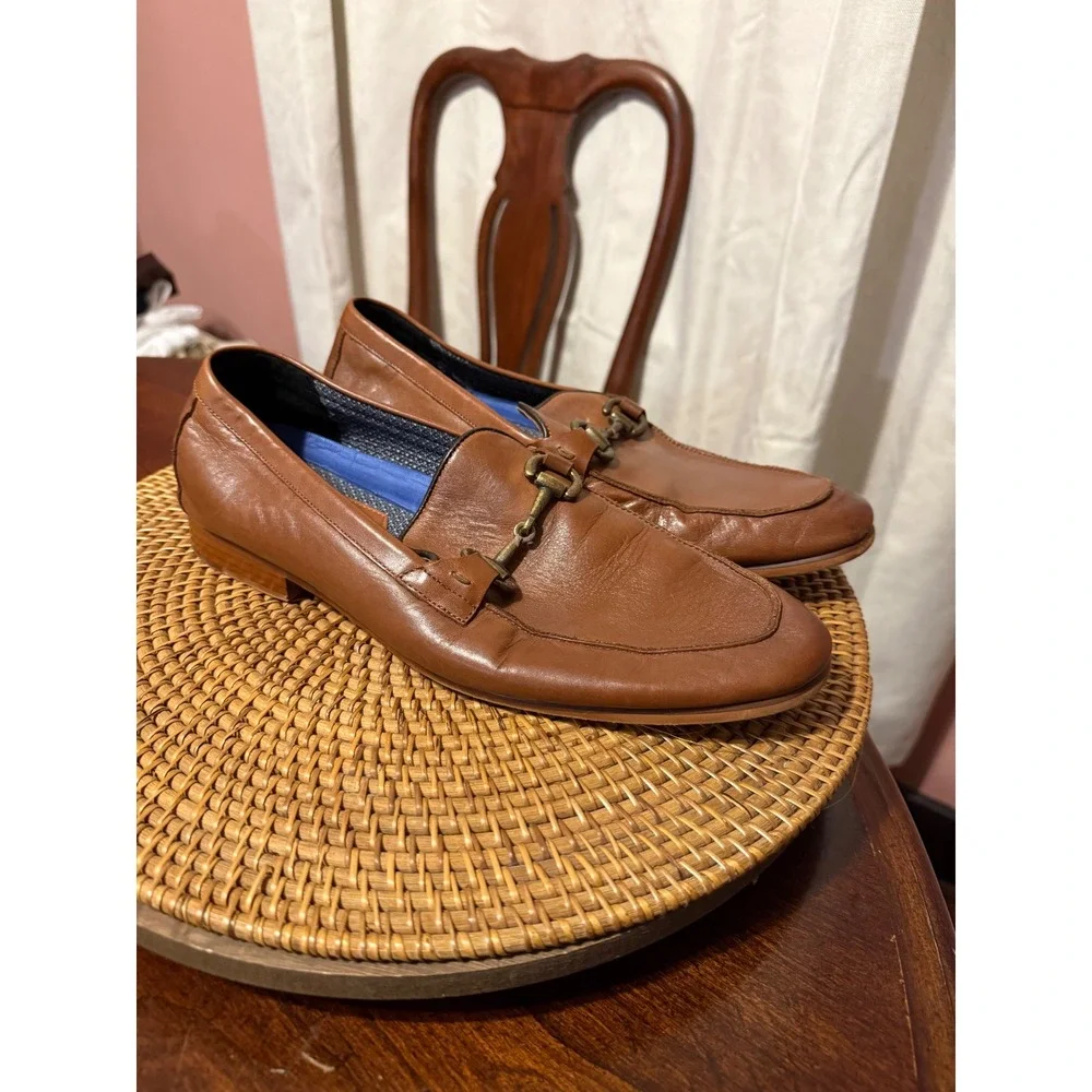 Vince Camuto Mens Brown Leather Horsebit Loafers Size 11 M Slip On Dress Shoes